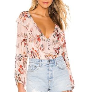 Sanctuary Floral Ruffle Blouse